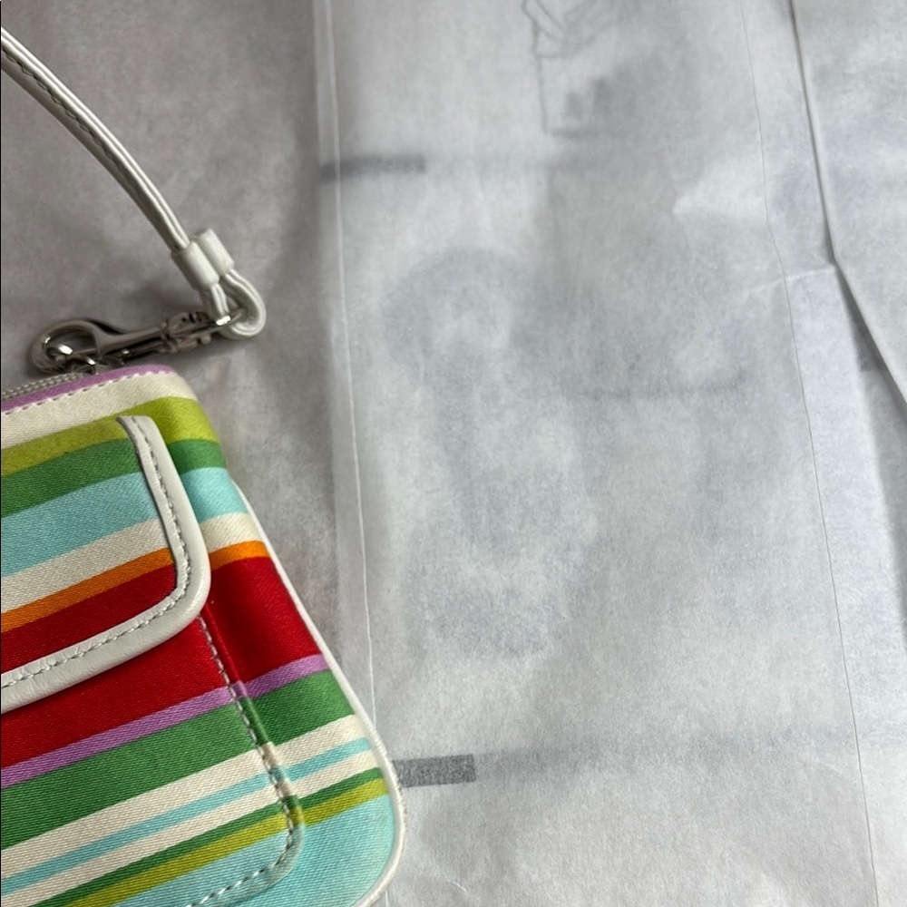 Colorful Coach Hampton Striped Canvas Bag - Picture 7 of 7